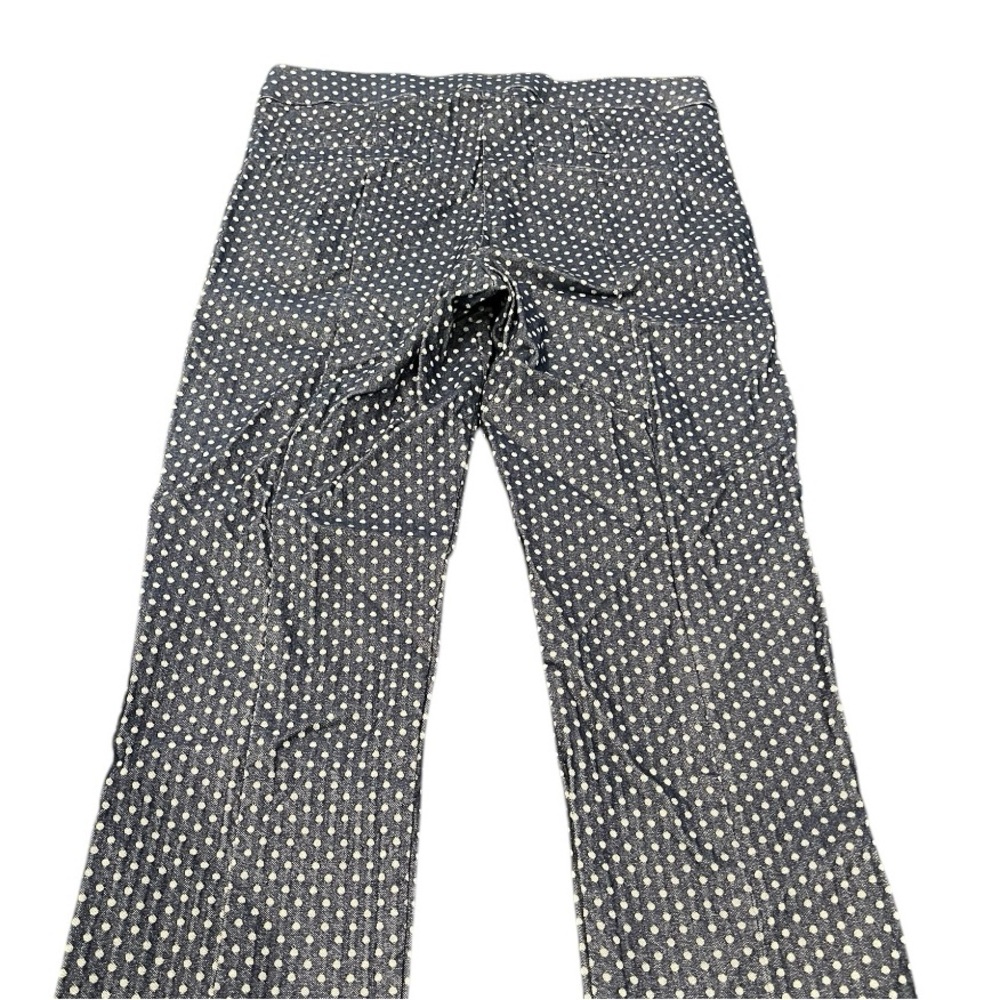 Elle Blue and White Polka Dot Cropped Pull on Capri Pants Size Small - Picture 3 of 6